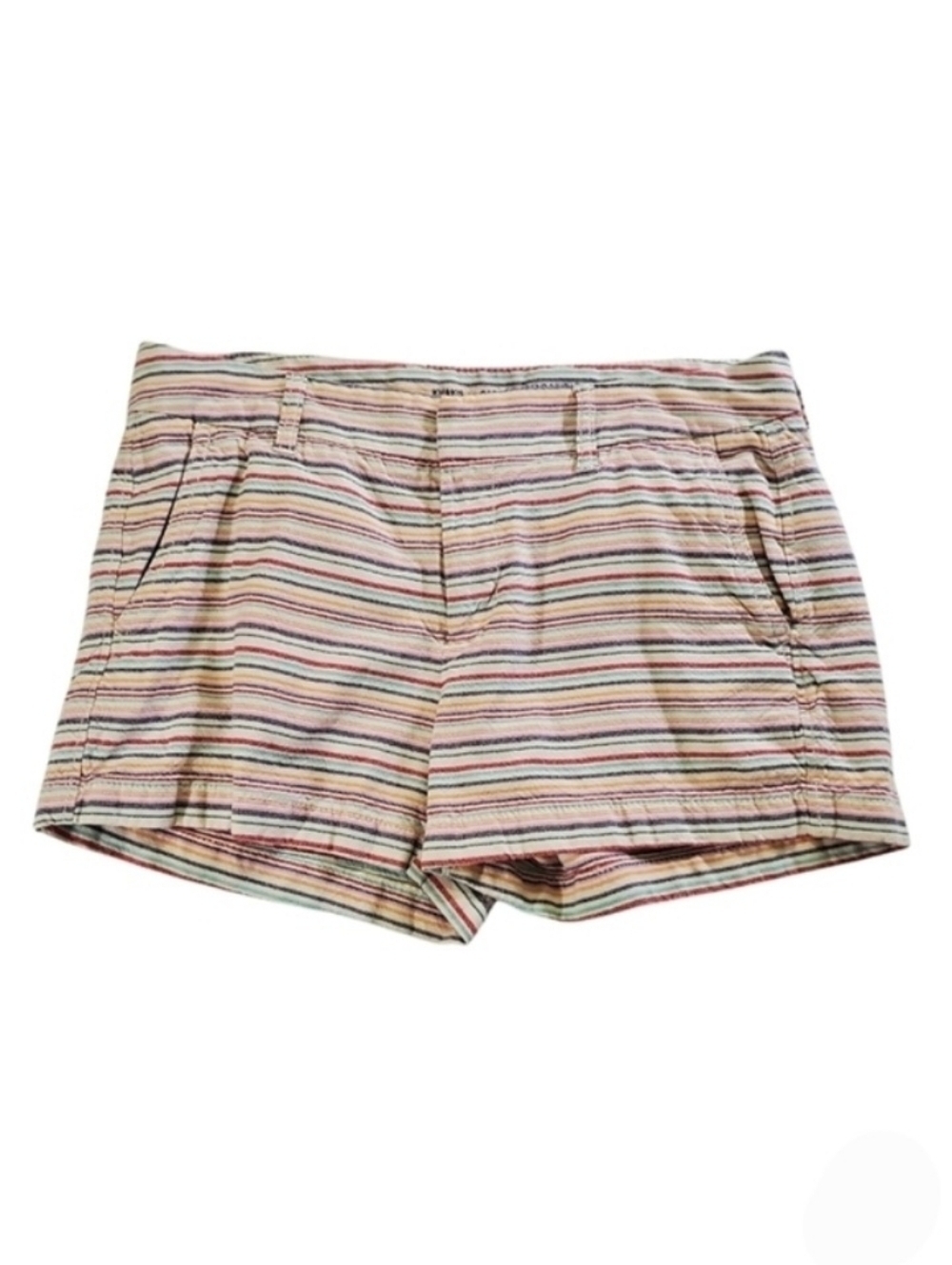 2238 * Gap Khaki Girlfriend 3 Inch Shorts Multi-color Stripe Size 6/28